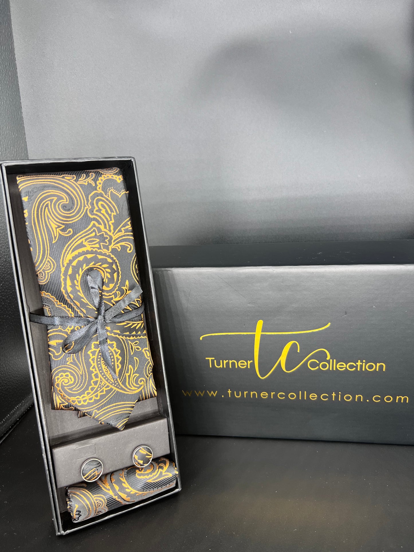 Gray and Gold Paisley