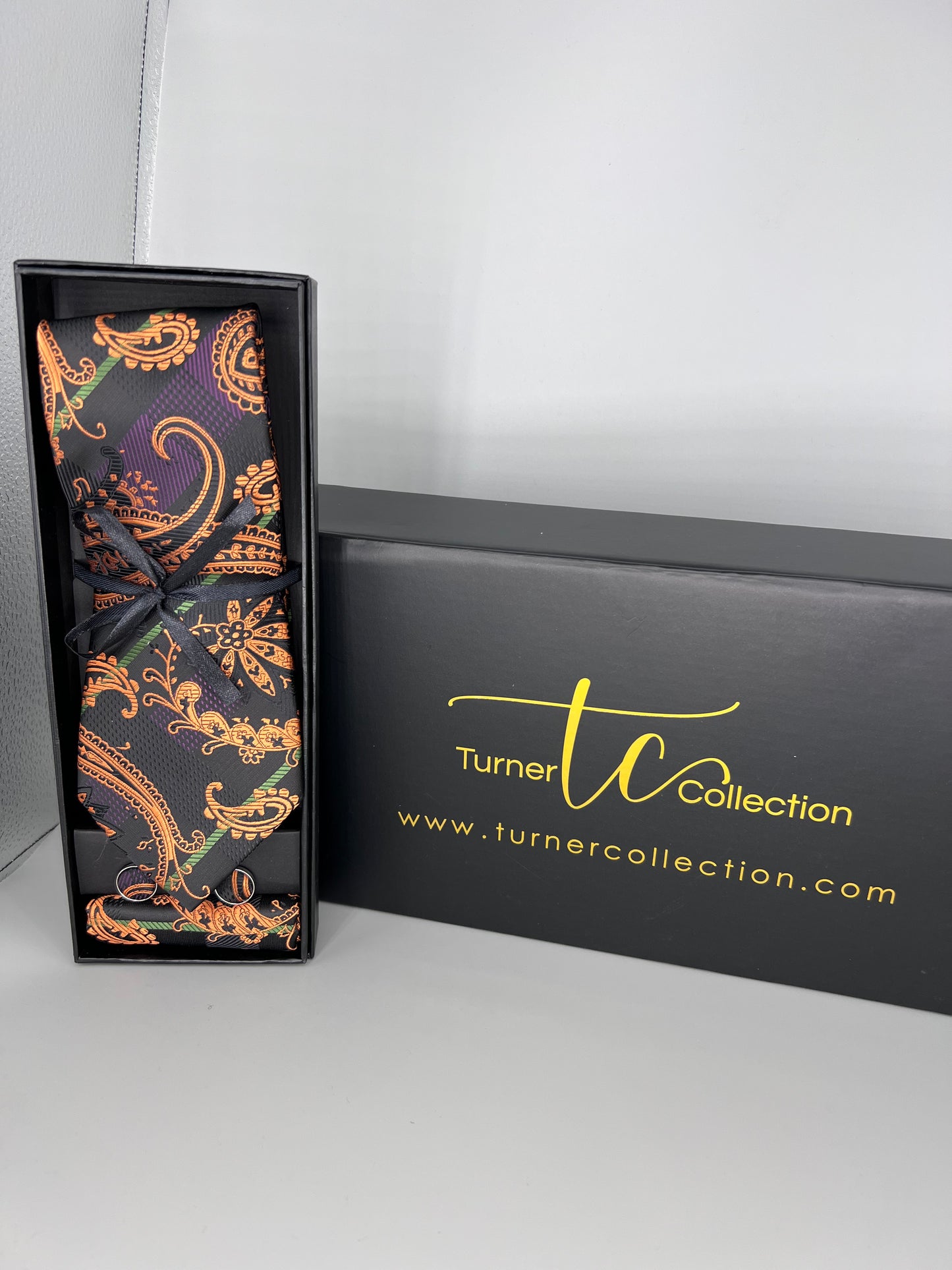 Orange, Black and Purple Paisley