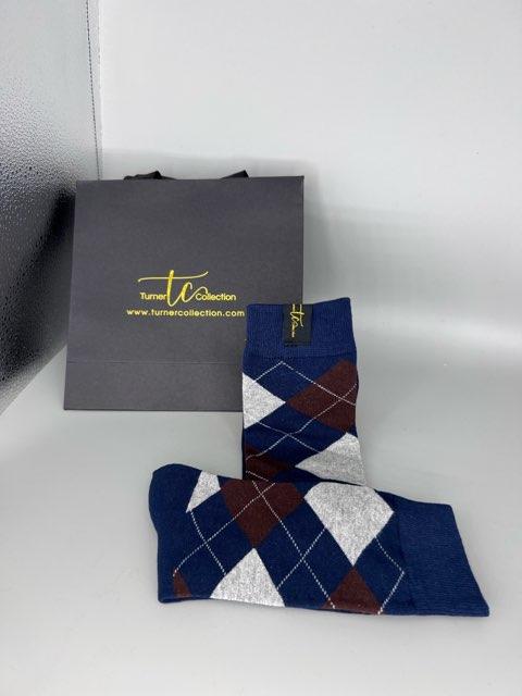 TC1031 Navy Blue/Gray/Burgundy Argyle Socks